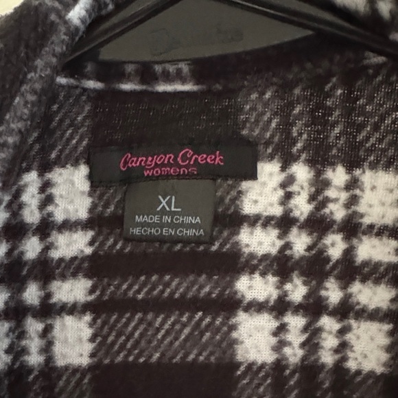 Black and White Plaid Flannel Shirt - Picture 2 of 2